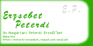 erzsebet peterdi business card